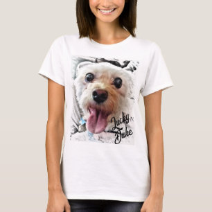 Schattige Witte Puppy T-Shirt (naam aanpassen)