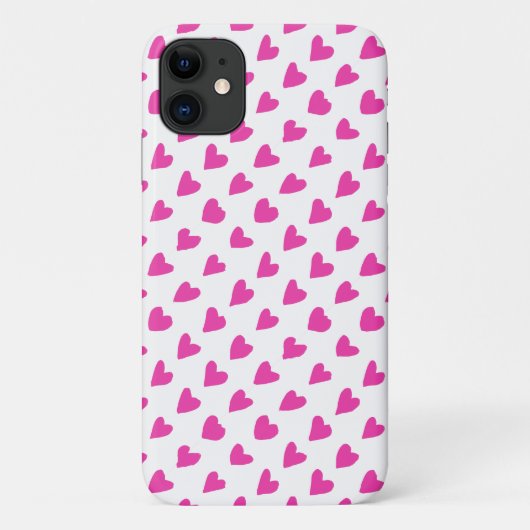 Schattige witte rode harten patronen Case-Mate iPhone case (Achterkant)
