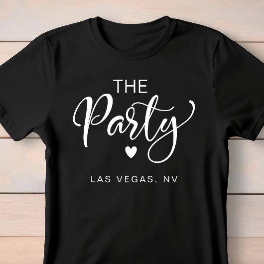 Schattige witte script Las Vegas vrijgezellenfeest T-shirt