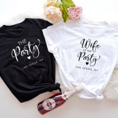 Schattige witte script Las Vegas vrijgezellenfeest T-shirt
