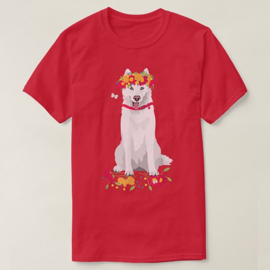 schattige witte Siberian Husky witte sneeuwhond me T-shirt (Design voorkant)