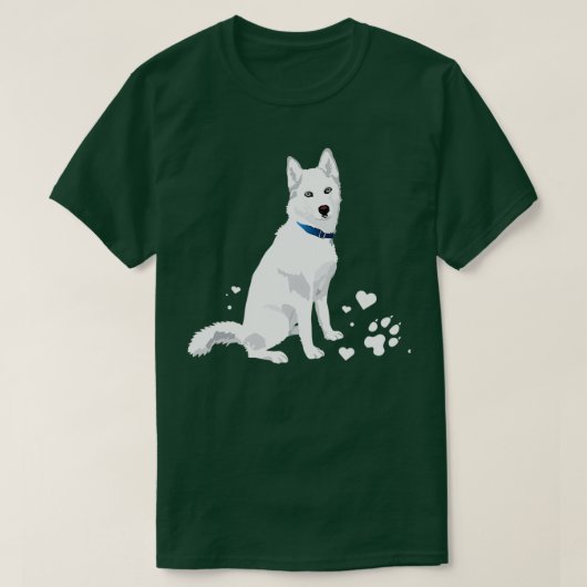 schattige witte Siberiër Husky, zoete witte sneeuw T-shirt (Design voorkant)