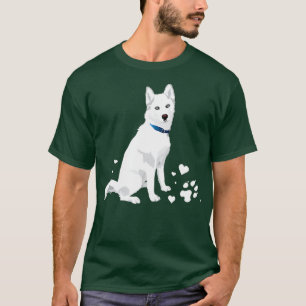 schattige witte Siberiër Husky, zoete witte sneeuw T-shirt