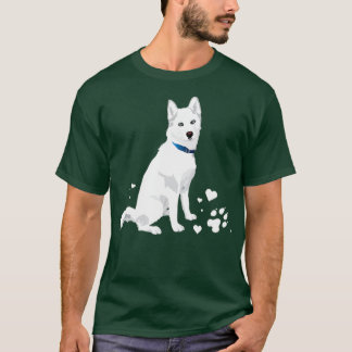 schattige witte Siberiër Husky, zoete witte sneeuw T-shirt