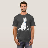 schattige witte Siberiër Husky, zoete witte sneeuw T-shirt (Voorkant volledig)