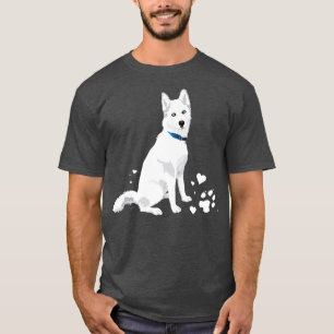 schattige witte Siberiër Husky, zoete witte sneeuw T-shirt