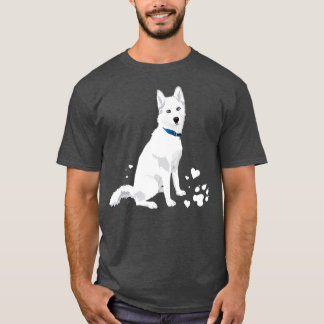 schattige witte Siberiër Husky, zoete witte sneeuw T-shirt