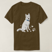 schattige witte Siberiër Husky, zoete witte sneeuw T-shirt (Design voorkant)