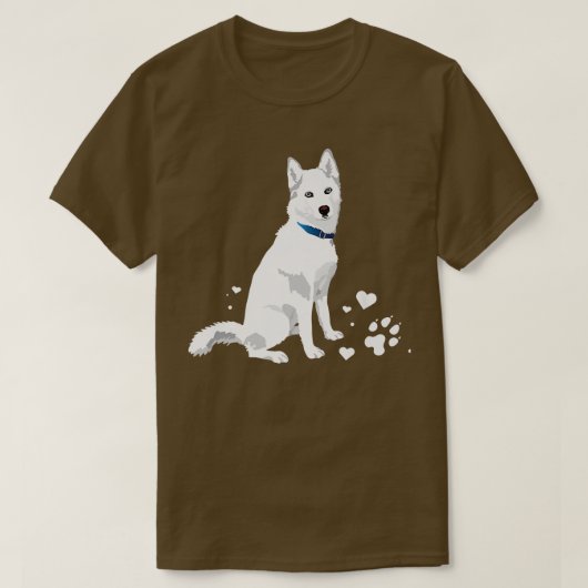 schattige witte Siberiër Husky, zoete witte sneeuw T-shirt (Design voorkant)