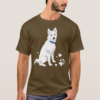 schattige witte Siberiër Husky, zoete witte sneeuw T-shirt