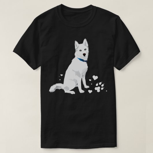 schattige witte Siberiër Husky, zoete witte sneeuw T-shirt (Design voorkant)