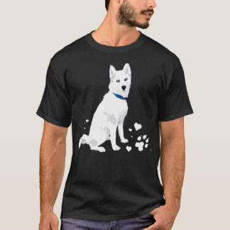 schattige witte Siberiër Husky, zoete witte sneeuw T-shirt