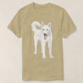 schattige witte Siberische Husky-hond T-shirt (Design voorkant)