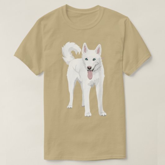 schattige witte Siberische Husky-hond T-shirt (Design voorkant)