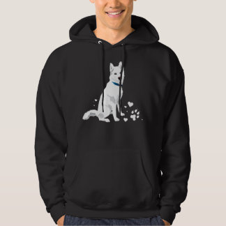 schattige witte siberische husky - zoete witte sne hoodie