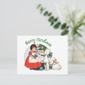 Schattige  Witte Teddybeer Vakantie Briefkaart (Staand voorkant)