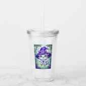Schattige Witte Tijger Heks Tumbler Acryl Drinkbeker (Voorkant)