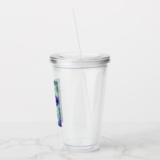 Schattige Witte Tijger Heks Tumbler Acryl Drinkbeker (Links)