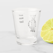 Schattige witte tijger keuken uit shot glas (Achterkant)