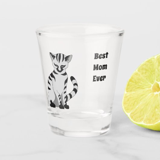 Schattige witte tijger keuken uit shot glas (Voorkant)