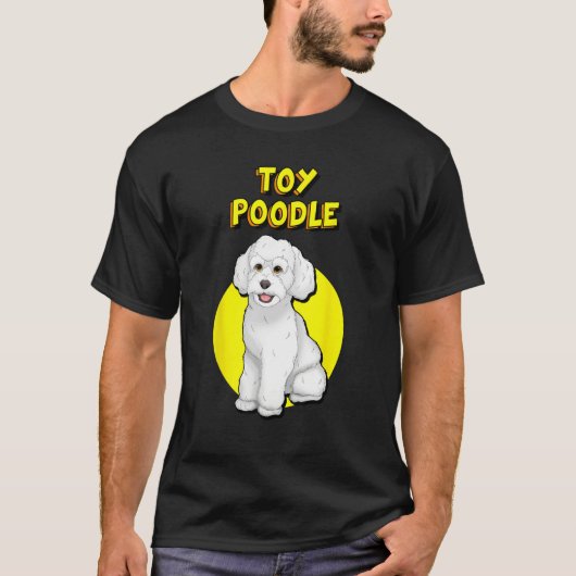 Schattige witte toy-poedel t-shirt (Voorkant)