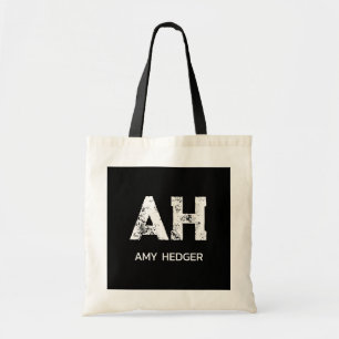SCHATTIGE WITTE TWEELITTERIGE MONOGRAM NAAM NATUUR TOTE BAG