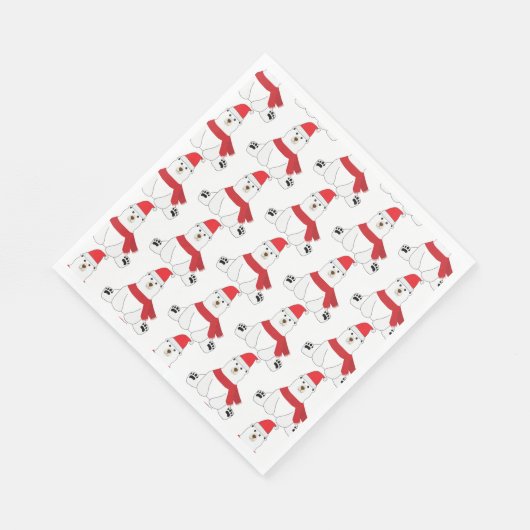 Schattige Witte Vakantie Beer Party Servet (Hoek)