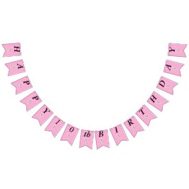 Schattige Witte Verjaardag Cartoon Bunny Hot Pink Vlaggetjes