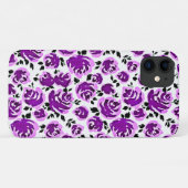 Schattige witte viooltjesrozen patronen Case-Mate iPhone case (Achterkant (horizontaal))