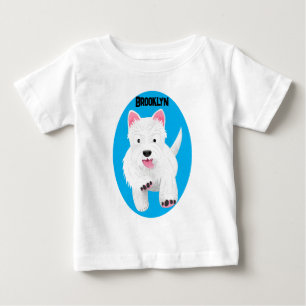 Schattige witte West Highland terrier cartoon