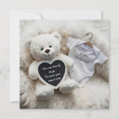 Schattige witte zwangerschapsaankondiging kaart (Voorkant)