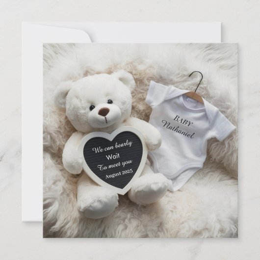 Schattige witte zwangerschapsaankondiging kaart (Voorkant)