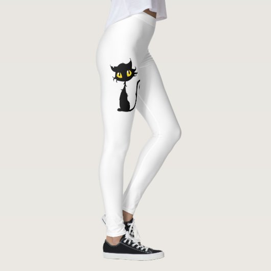 Schattige witte zwarte katten leggings (Rechts)
