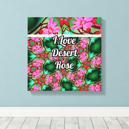 Schattige woestijnpatroon van het Roos Canvas Afdruk (Insitu (Houten vloer))