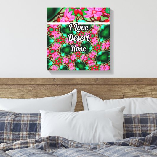 Schattige woestijnpatroon van het Roos Canvas Afdruk (Insitu (Slaapkamer))
