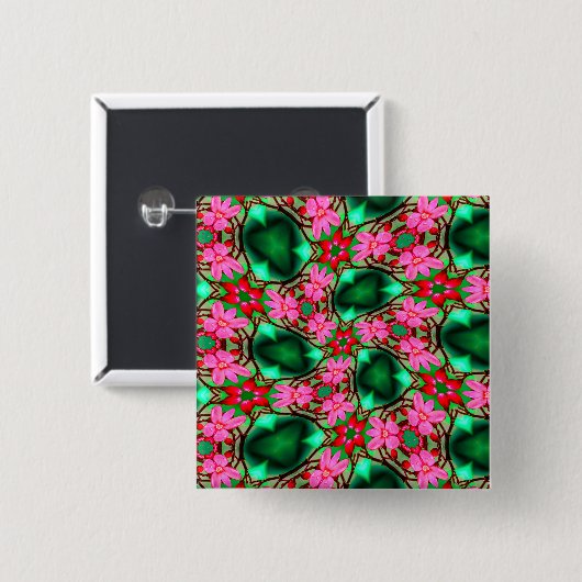 Schattige woestijnpatroon van het Roos Vierkante Button 5,1 Cm (Voorkant /achterkant)