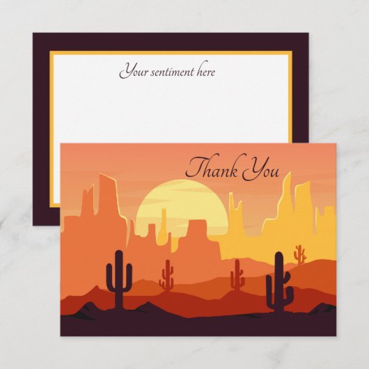 schattige woestijnplek voegt sentiment toe bedankkaart (Voorkant / Achterkant)
