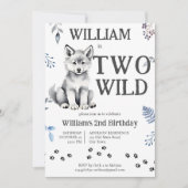 Schattige wolf cub twee wild woodlands verjaardags kaart (Voorkant)