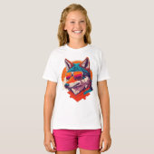 SCHATTIGE WOLF MET ZONNEBRIL. T-SHIRT (Voorkant volledig)