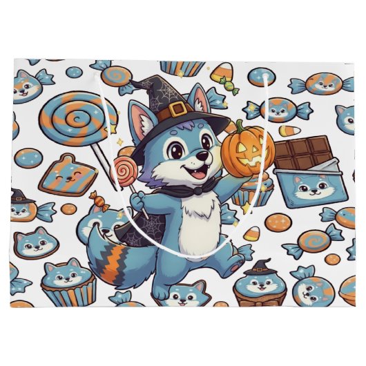 Schattige Wolf Pack Halloween Groot Cadeauzakje (Achterkant)
