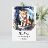 Schattige Wolf Pup Baby shower Bedankkaart (Staand voorkant)