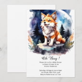 Schattige Wolf Pup Baby shower Kaart (Voorkant / Achterkant)