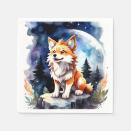 Schattige Wolf Pup Baby shower Servet