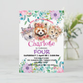 Schattige Wolf wasbeer oerwoud Dieren Verjaardag B Kaart (Staand voorkant)