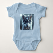 Schattige wolfbaby in het maanlicht romper (Voorkant)
