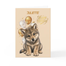 Schattige wolfpuppy, verjaardagskaart