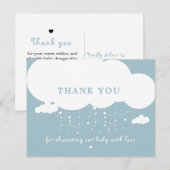 Schattige wolk regen harten baby shower dank je briefkaart (Voorkant / Achterkant)