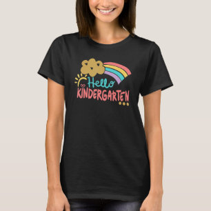 Schattige wolk regenboog hallo kleuterleidster ach t-shirt