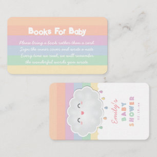 Schattige wolk regendruppels baby shower boeken vo informatiekaartje