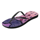 Schattige wolken, harten en regendruppels teenslippers (Schuin)